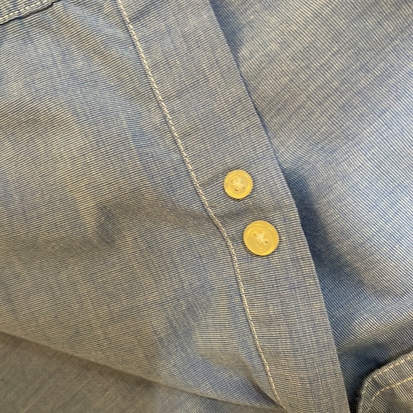 CHAPS Easy Care Button Down Oxford - XLT (Blue) - Picture 8 of 9